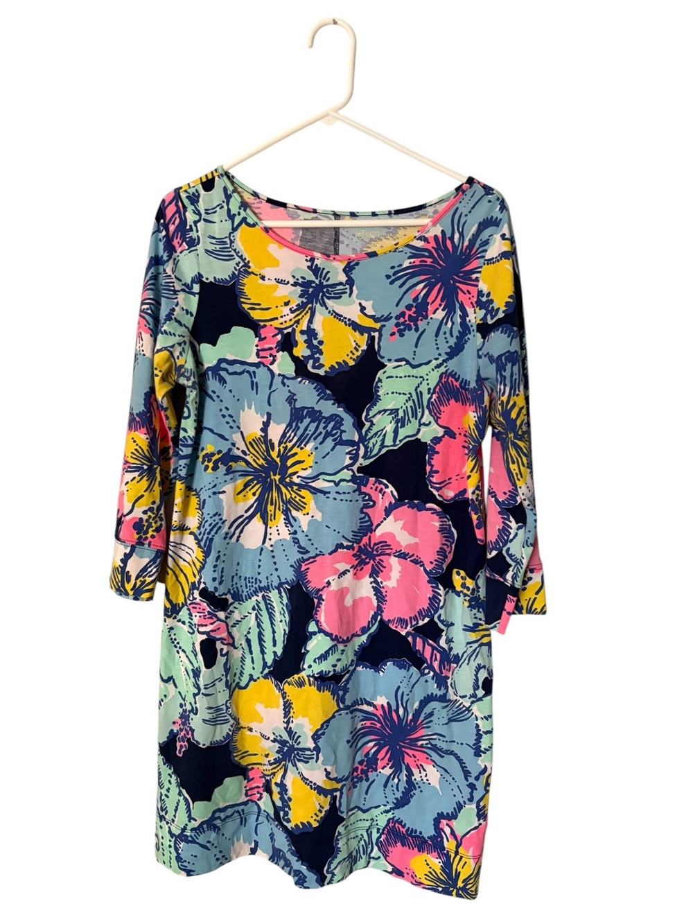 Lilly Pulitzer Dress Marlow Floral Print 3/4 sleeves women’s Size Large